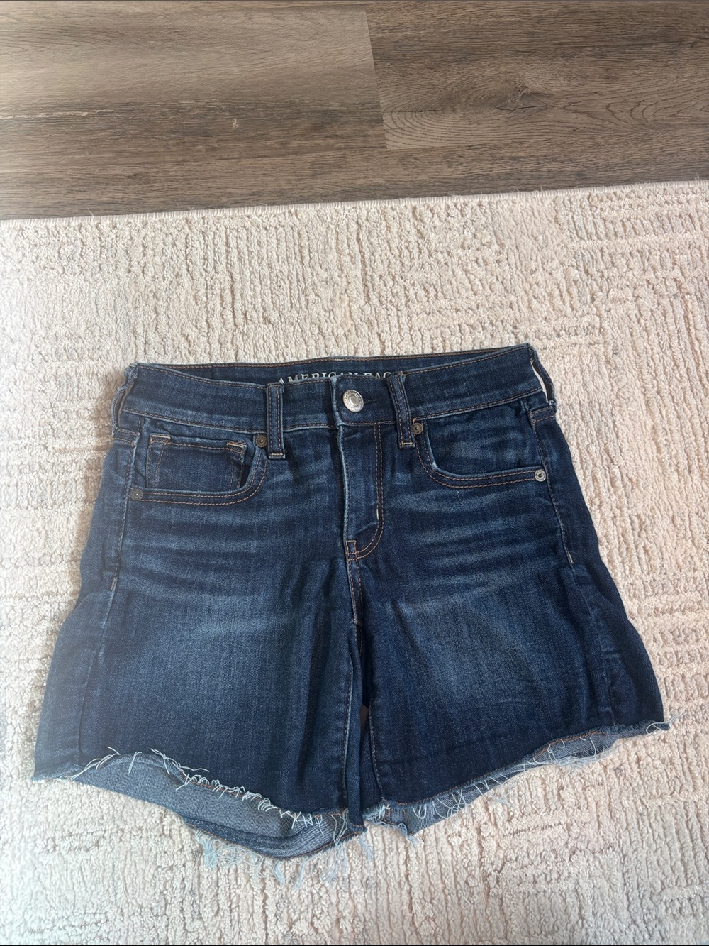 American Eagle Outfitters Dark Blue Denim Cutoff Shorts